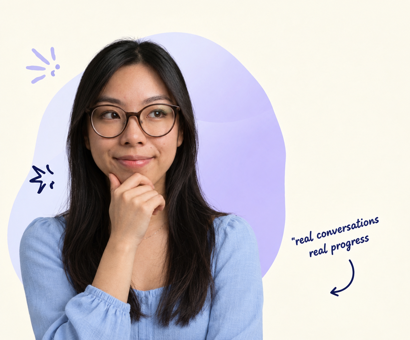 Britt — English speaking mentor smiling during a session